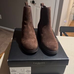 Talbots Chocolate Suede Ankle Boots